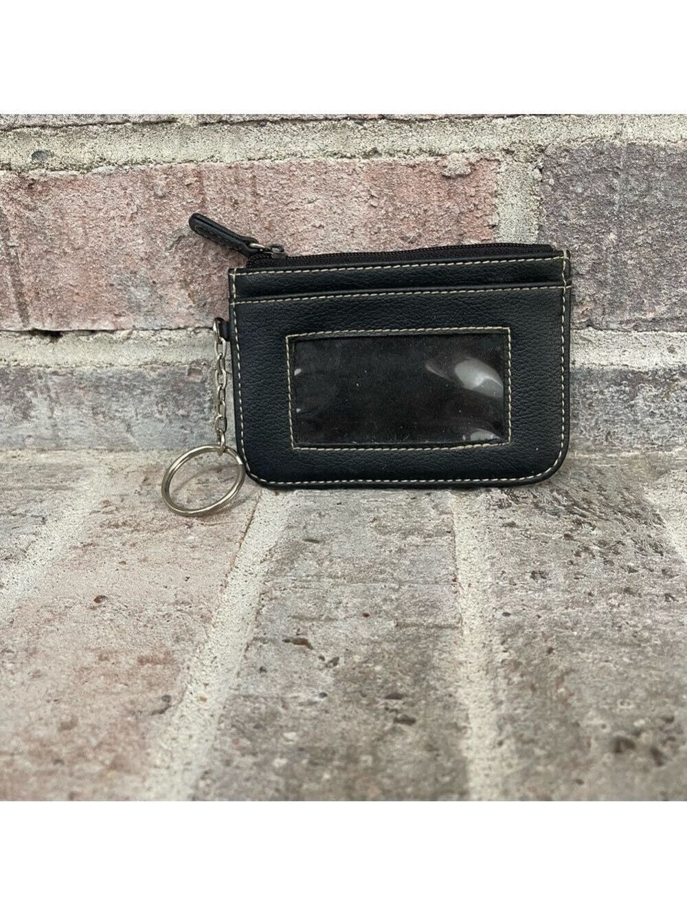 Black Card Holder with Keychain